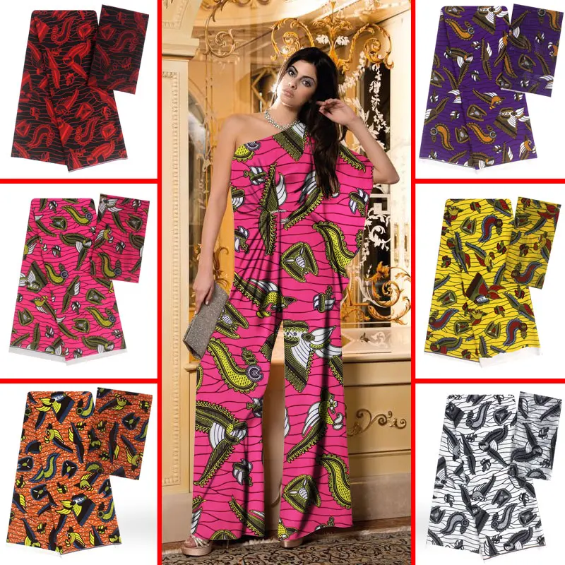 Эластичная атласная шелковая ткань африканская мягкая восковая с принтом 4 Ярда