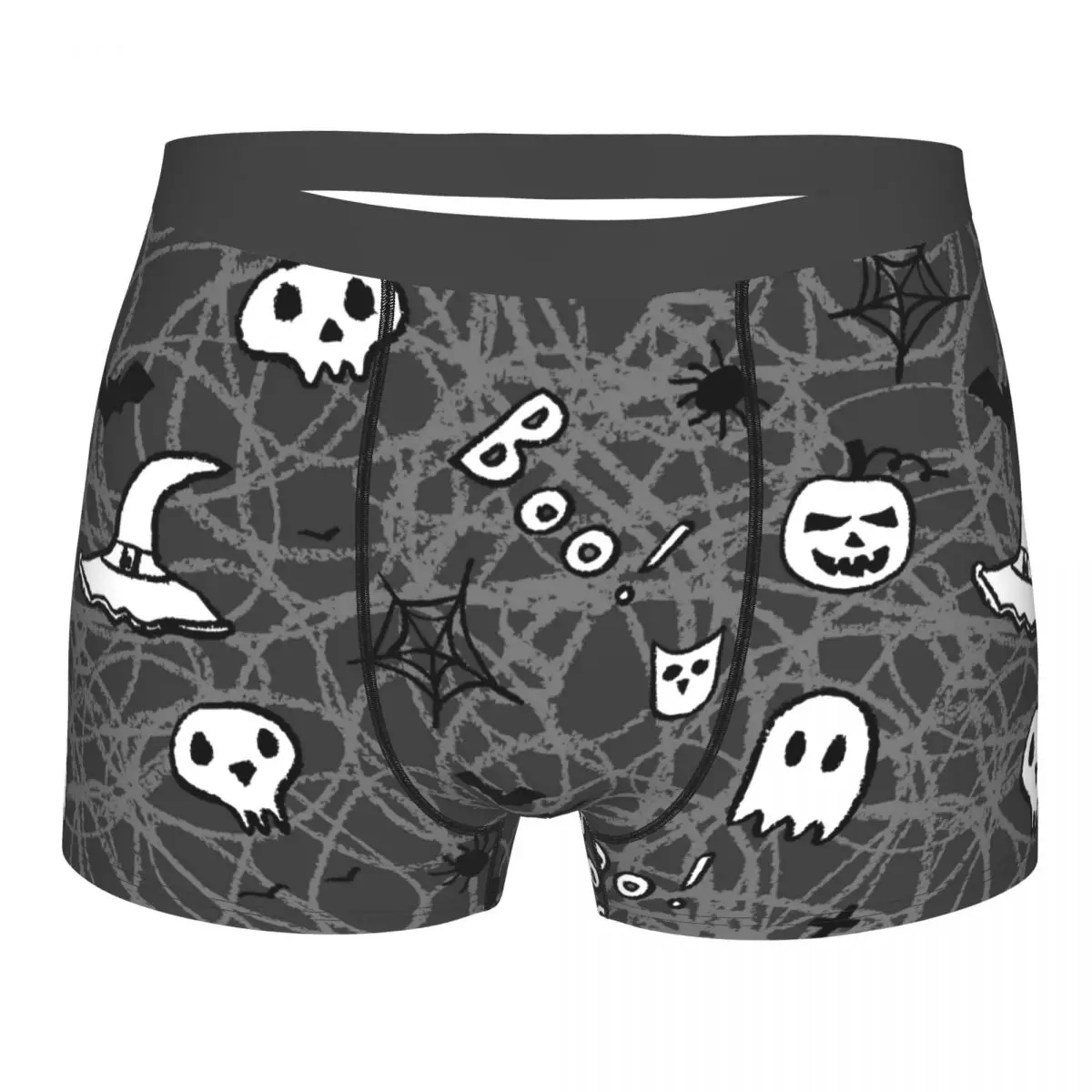 

Хэллоуин, тыква, Череп, летучая мышь, нижнее белье, Забавный принт, женское нижнее белье для мальчиков, сексуальные боксеры