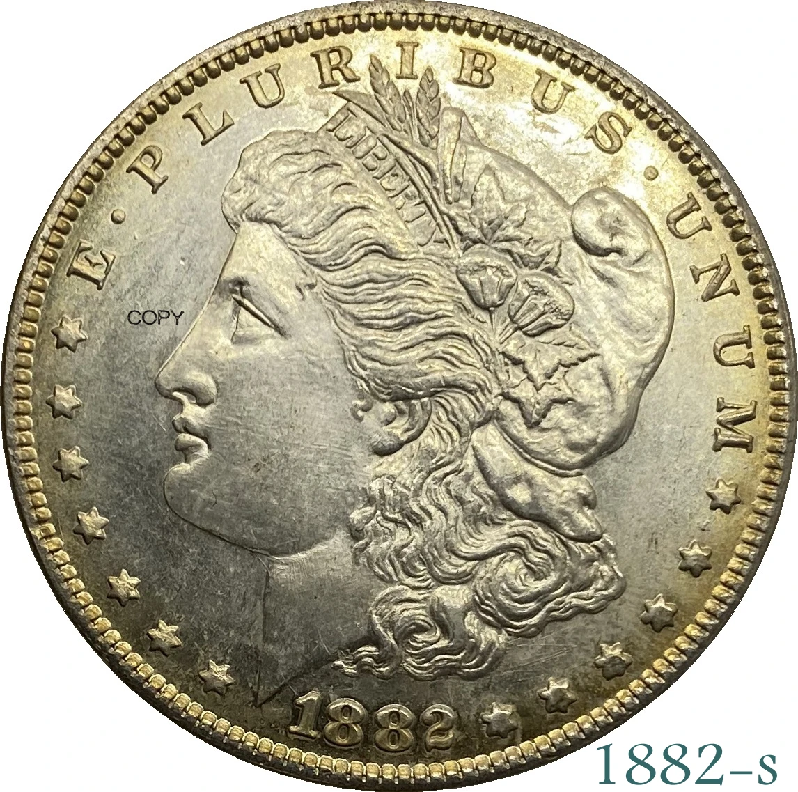 

United States 1882 S morgan Coin Cupronickel Plated Silver Morgan Silver Dollor Coin