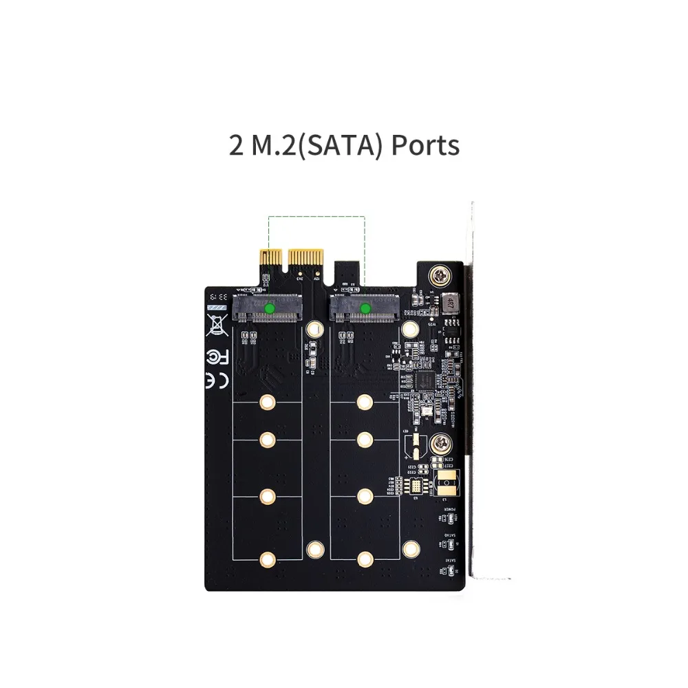PCI express 3,0 Dual M.2 SATA SSD карта PCIe3.0 До 2x NGFF B+ M ключ слот адаптер pci-e к BKEY Jmb582