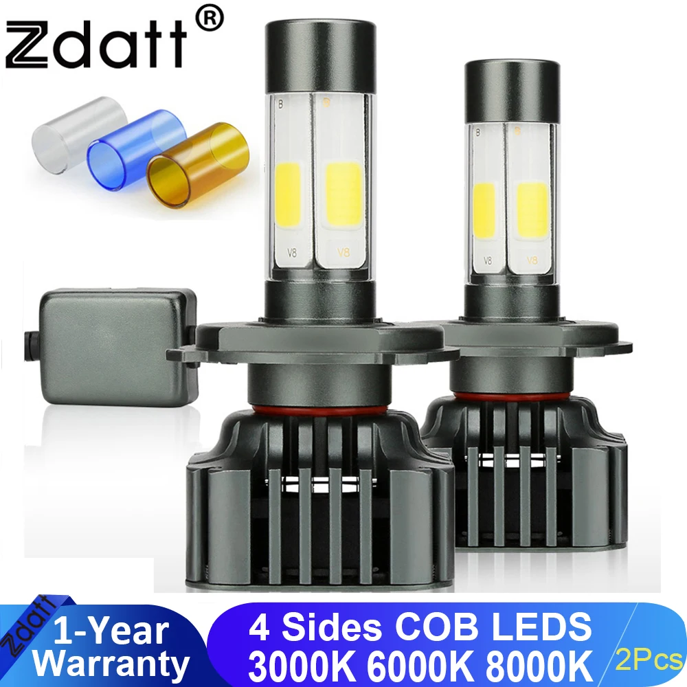 Zdatt светодиодный H4 H11 H7 Светодиодный лампочки Canbus 9005 9006 H8 H9 100W 12V светодиодные лампы 12000LM светильник лампы для автомобилей 3000 К 6000 8000 К рабочий светильник
