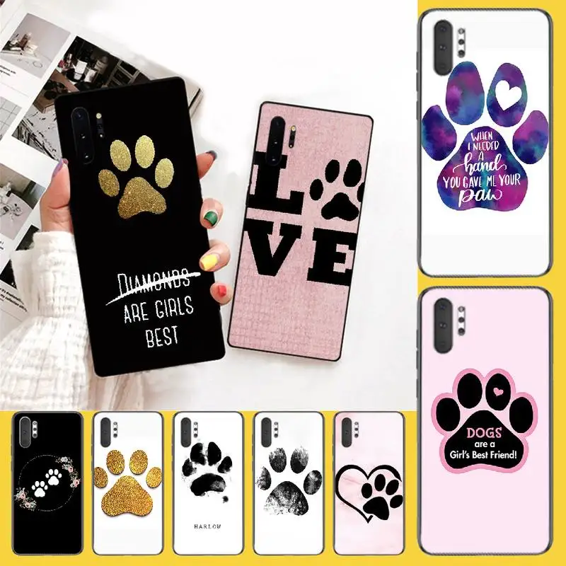 Чехол с изображением собачьей лапы для Samsung Note 3 4 5 7 8 9 10 pro M10 20 30|Бамперы| |