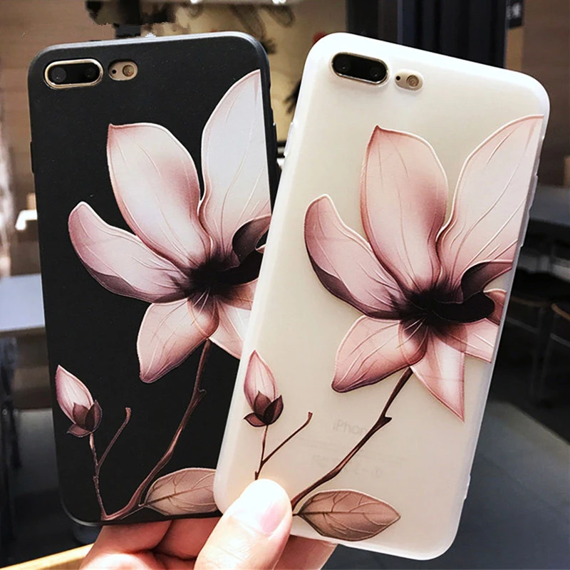 China style Luxury 3D Silicone Case For iPhone 6 7 6S 8 Plus 5S SE X XS MAX XR Shockproof Flower Phone EY438 |