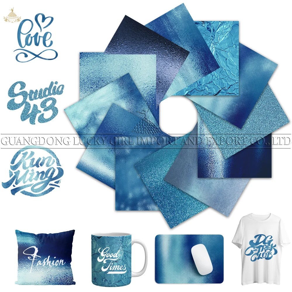 

Lucky Goddness Infusible Transfer Ink Sheet 12x12" Blue Metal Sublimation Transfer Paper for Cricut Joy Mug Press for DIY TShirt