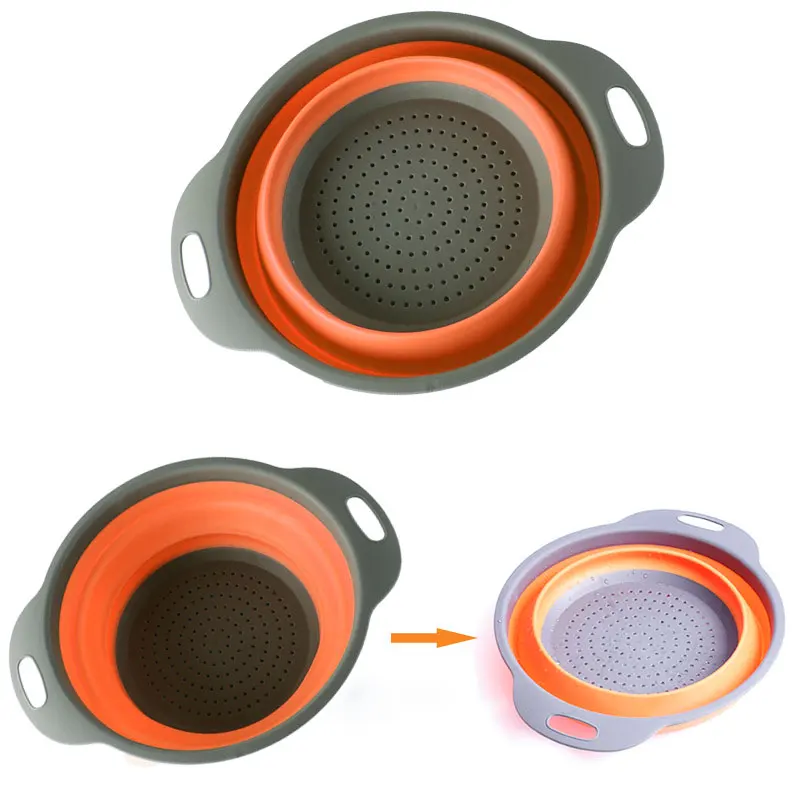 1 шт. маленький размер складной силиконовый сито для фруктов овощей корзина мытья