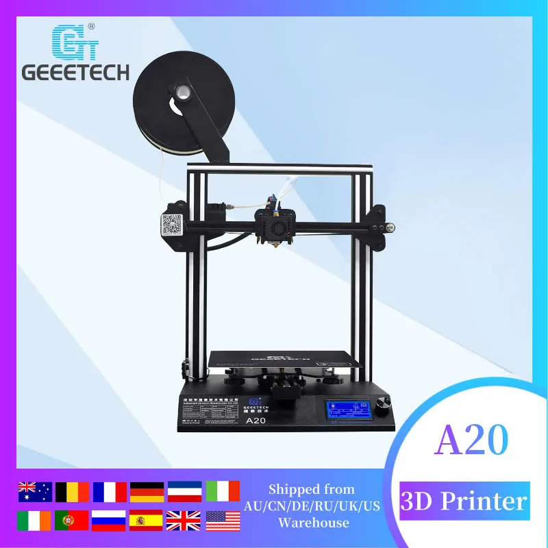 Geeetech официальный A20 3D принтер большого объема 250x250x250 мм восстановление сбоя