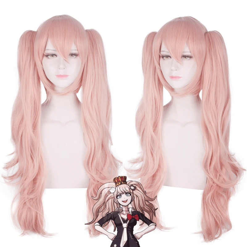 

100cm Danganronpa: Trigger Happy Havoc Cosplay Mikan Tsumiki Role Playing Wigs Halloween Cosplay Black Purple Long Straight Wig