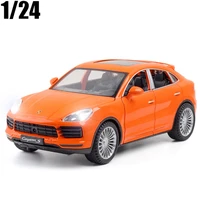 124 cayenne s turbo suv alloy car die casting model with sound light pull back collection children gift toy free shipping