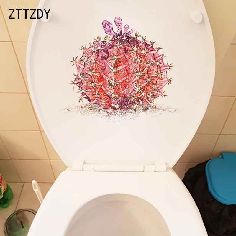 

ZTTZDY 25,8 × 21,3 см Цвет привести ручная роспись кактус детской Комнаты Настенный декор Забавный Туалет наклейки WC T6-0050