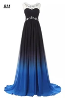 elegant a line ombre prom dresses 2019 chiffon beading long gradient formal evening dress party gown vestidos de gala bm19