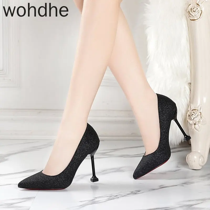 Сезон весна-лето Женские пикантные туфли-лодочки Туфли на высоком каблуке 10 см