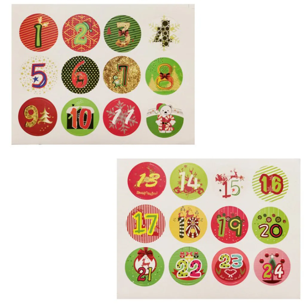 Рождественский узор сумка для конфет 1 24 Адвент календарь набор хлопок лен