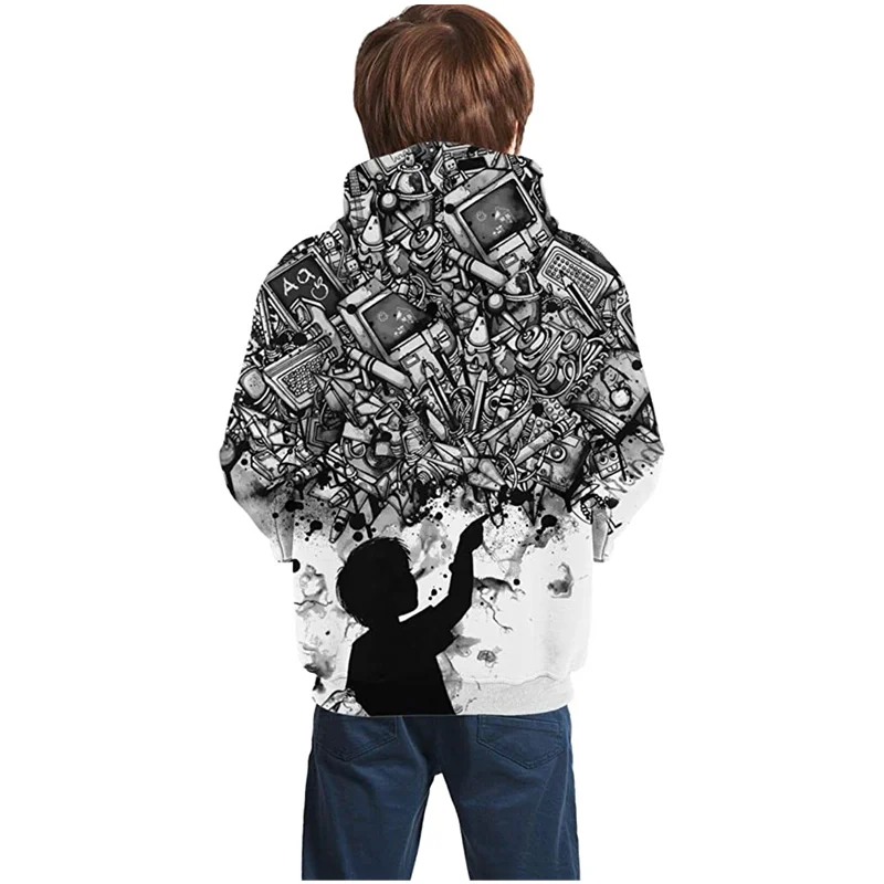 

Youth Hoodie Boys & Girls Kids Sweatshirt 3D Exquisite Printed Pullover Sweater retro t shirt harajuku