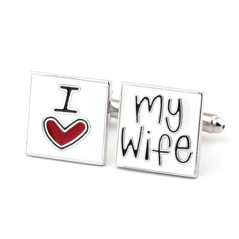 Новинка модные Редкие изысканные запонки с надписью Я люблю мою жену подарок для