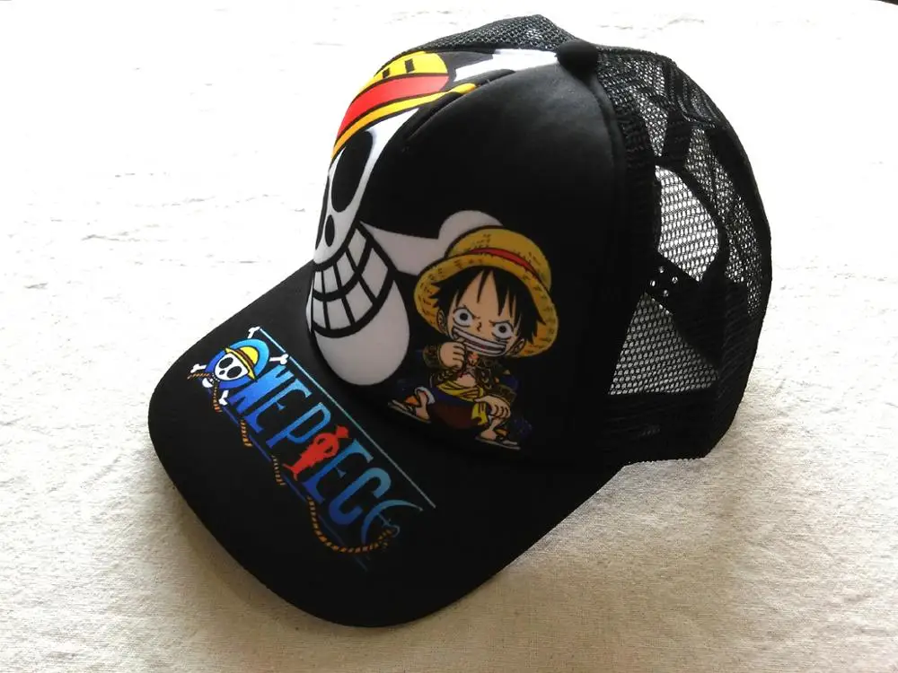 Цельная бейсболка с аниме хлопковая летняя сетчатая Кепка для мальчиков или