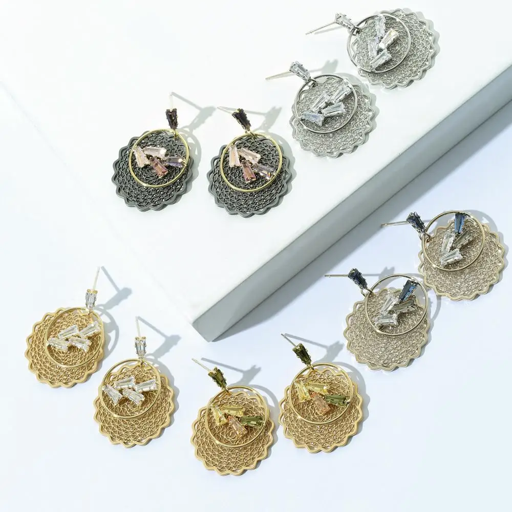 Женские Кружевные серьги Neoglory сережки-подвески в сеточку модные ювелирные