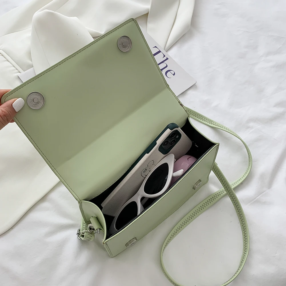 

2021 Solid Color Fashion Shoulder Handbags Female Travel Cross Body Bag Weave Small PU Leather Small Flap Purse Handbags