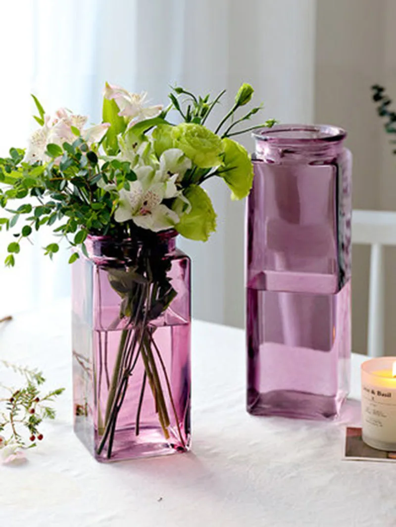 Простая прозрачная стеклянная ваза в скандинавском стиле для гидропонных