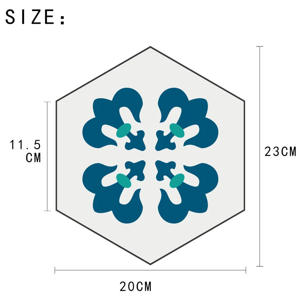 6 шт. водонепроницаемый ПВХ стикер на стену Шестигранная плитка наклейка