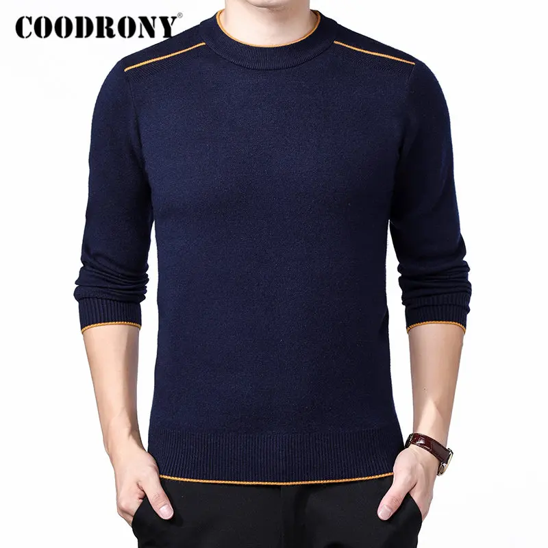 COODRONY Brand Sweater Men Classic Casual O-Neck Pullover Men Autumn Winter Thick Warm Pull Homme Cashmere Woolen Knitwear 91108