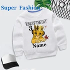 Детская белая толстовка с надписью Happy Birthday и надписью цифры 1  9 на заказ, Детская осенняя толстовка с капюшоном Король Лев для девочек, dKYT42, 2022