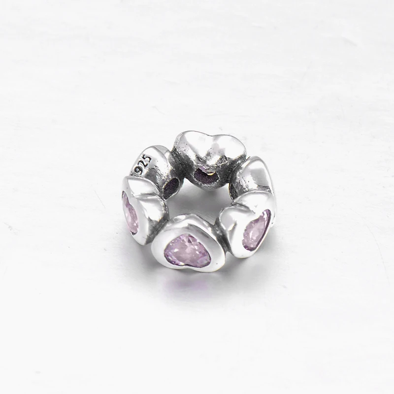 Круглые блестящие сердца подлинные искусственные Серебристые фиолетовые бусины