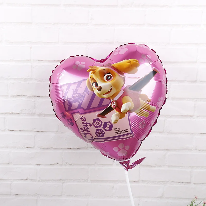 Paw Patrol одноразовые пластинки 18 дюймовые баллоны из алюминиевой фольги в форме сердца