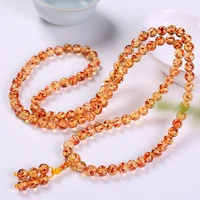 natural baltic flower amber elastic 108 bead mala bracelet women men honey wax floral amber beads beaded bangles jewellery gifts