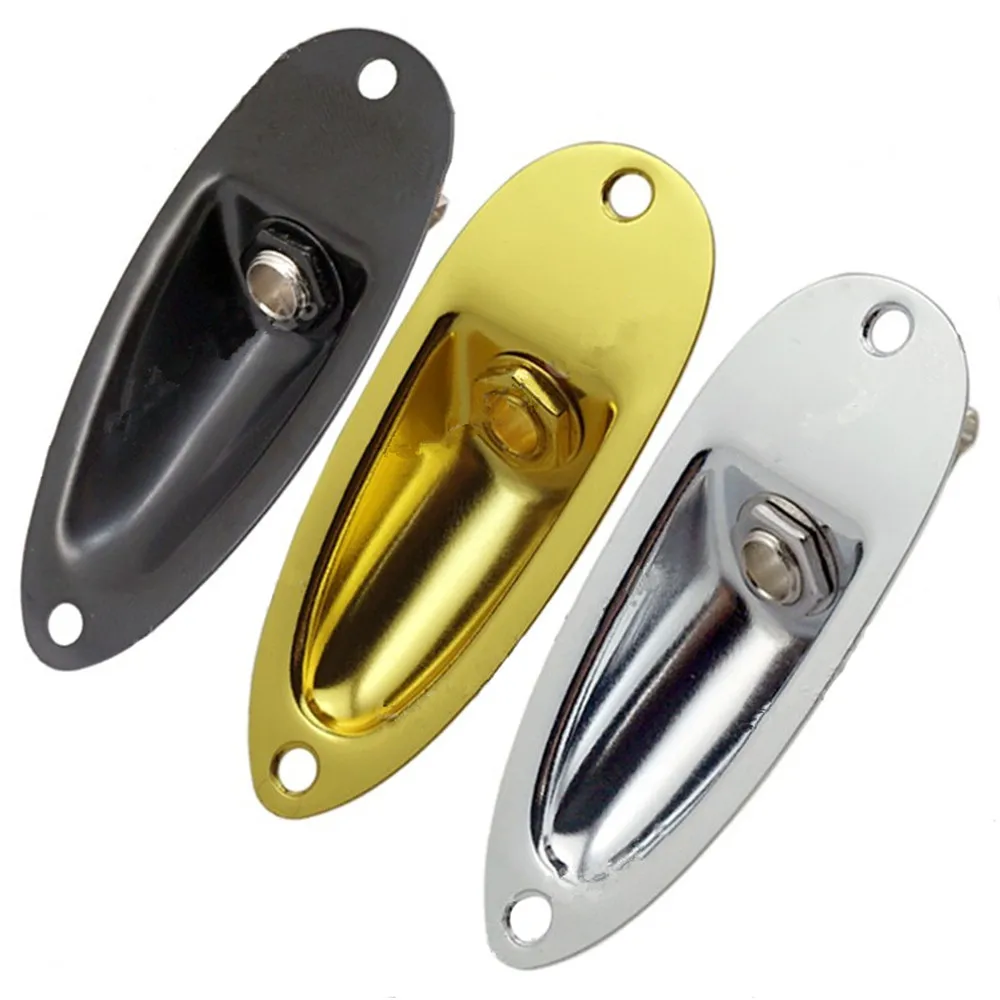 2Pcs 6.35 Electric Bass Guitar Jack Output Input Socket With Boat Style Plate Chrome Black Gold guitar accessories parts | Спорт и