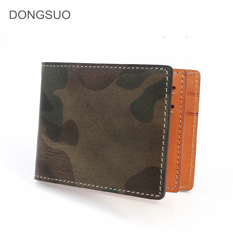 Мужской армейский Камуфляжный Ретро Держатель для карт из натуральной кожи