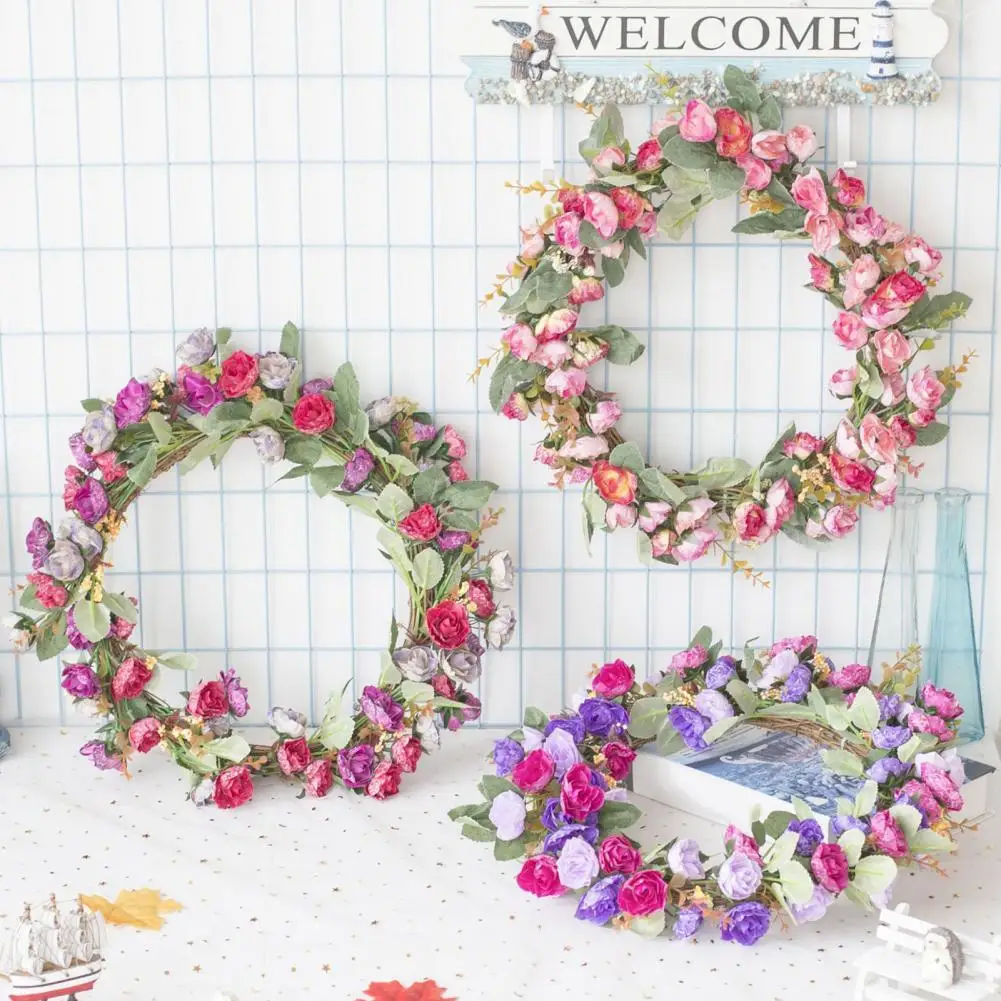 

Portable Practical Vintage Blooming Peony Door Garland Dry Flower Flowers Garland Delicate for Yard