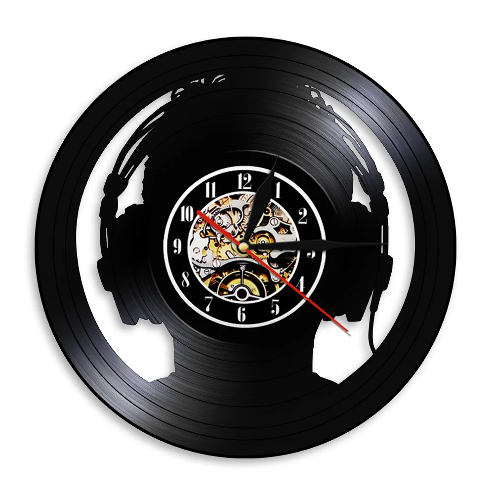 Audio Slave Headphones DJ Decorative Wall Clock Music Lover Vinyl Record Wall Clock Those Who Cant Live Without Music Best Gift