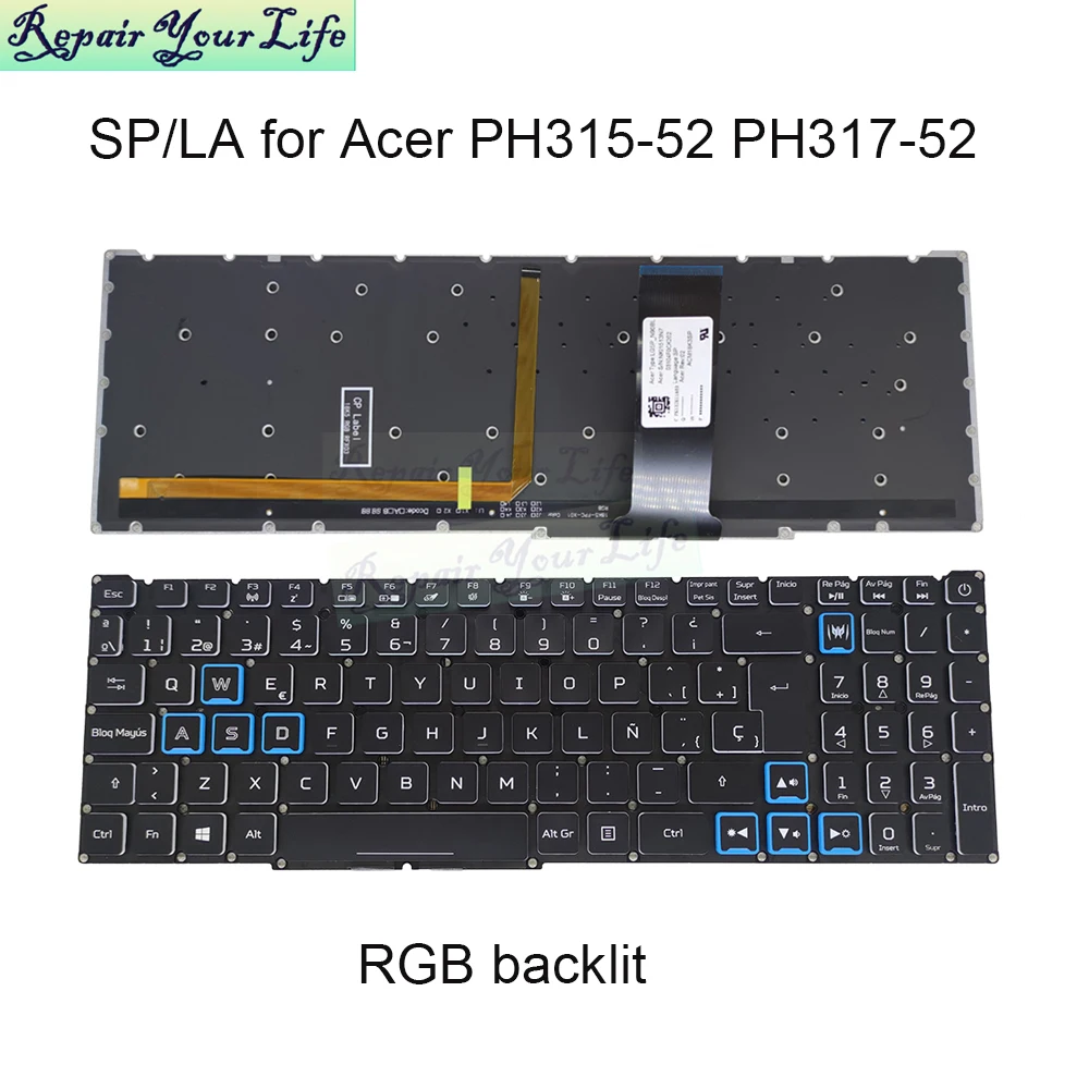 

RGB Латиноамериканская клавиатура с подсветкой для Acer Helios 300