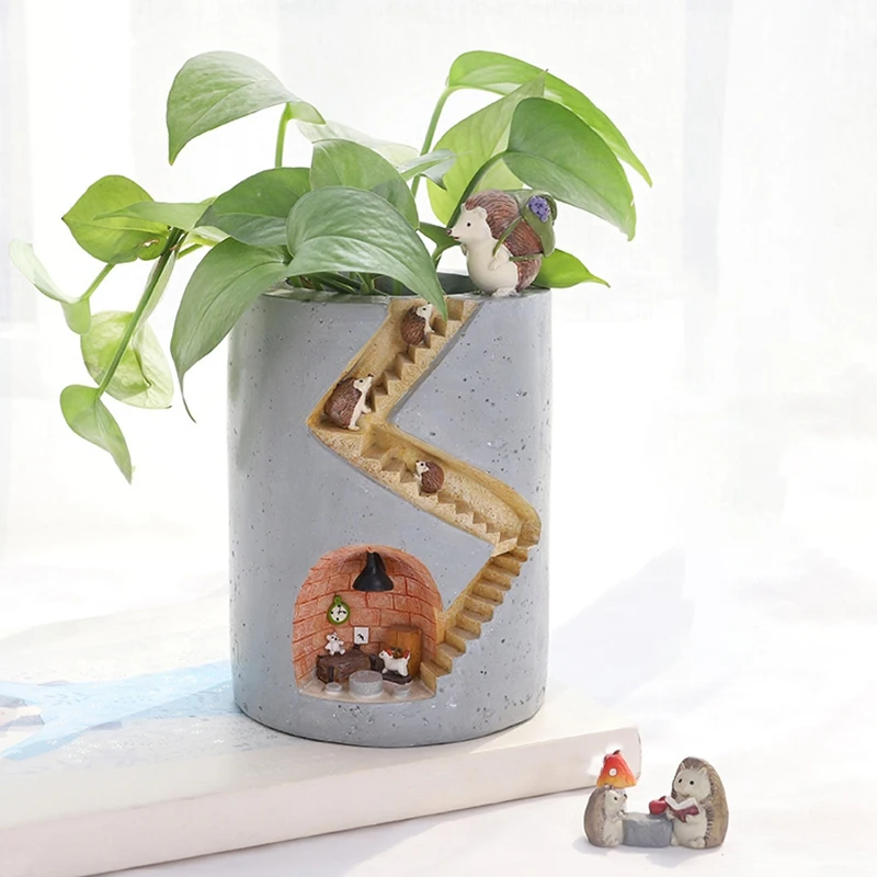 Кастрюля для цветочный горшок суккулентных растений животных контейнер посадки