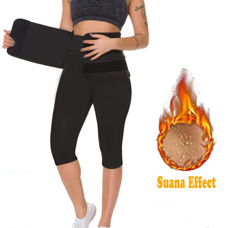 

Женские неопреновые брюки-сауна для похудения, модный дизайн, корректирующие фигуру штаны, пояс для талии, Корректирующее белье с двойным к...