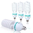 4 шт. в упаковке 135W 5500K Дневной светильник дневного света Лампа для съемки видео Освещение Обычная откручивающаяся Base Энергосбережение спираль лампа