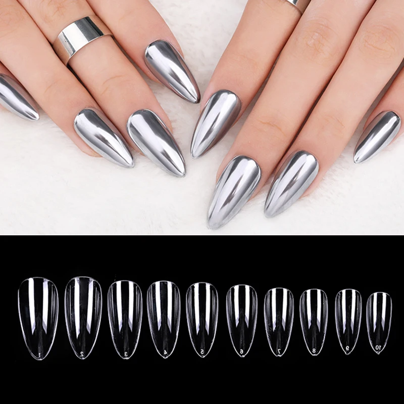 Накладные ногти в форме миндаля круглые полное покрытие маникюрные накладные