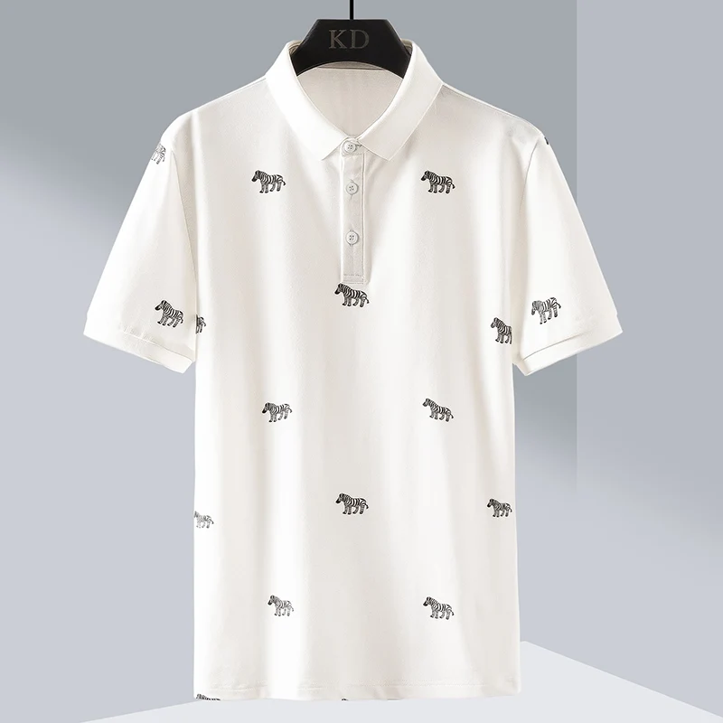 

Men Polo Shirt Top Quality 2021New Arrival Mens Print Polo Shirts 100% Cotton Short Sleeve Casual Polo Fashion Summer Lapel Male