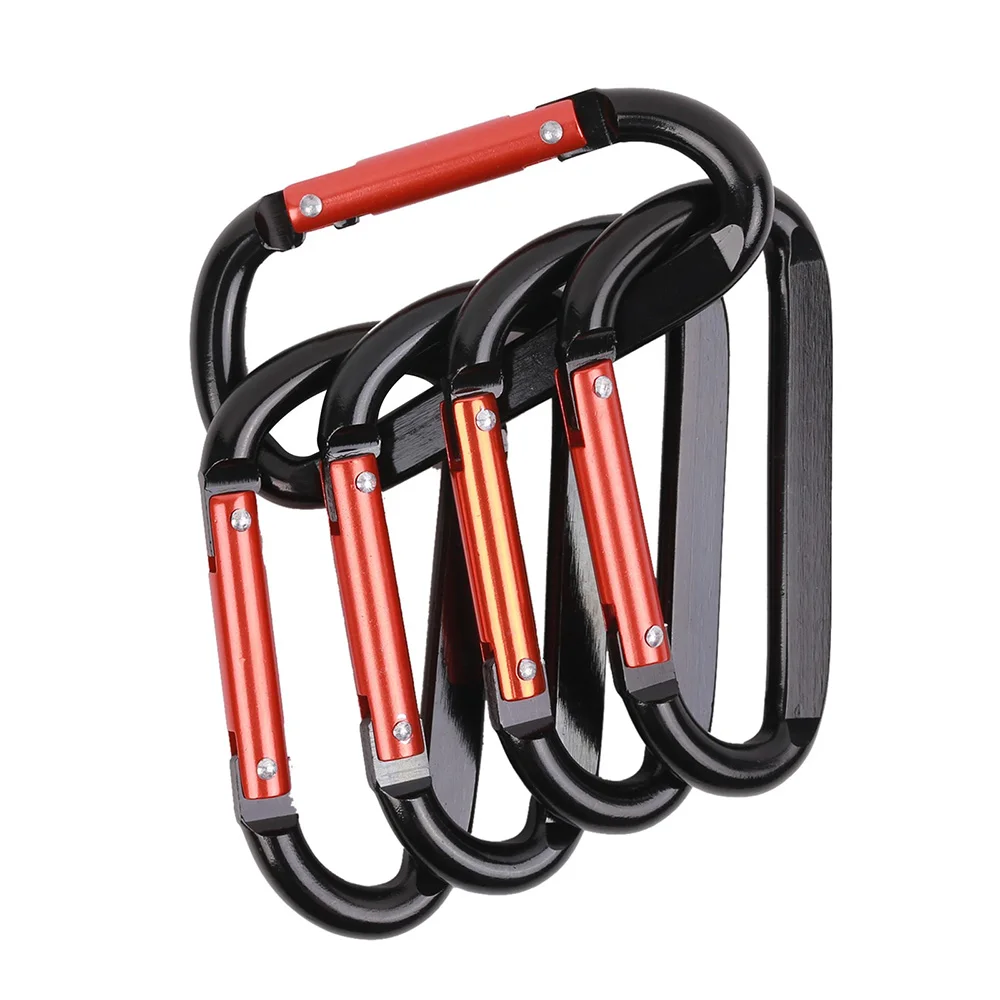 

5Pcs Aluminum Alloy Carabiner Keychain Outdoor Camping Climbing Survival Snap Clip Lock D Shape Buckle Hook Fishing EDC Tool