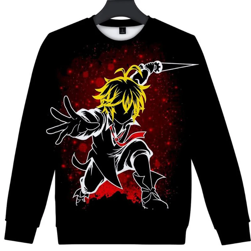 Толстовка Meliodas с круглым вырезом для мужчин и женщин пальто Nanatsu No Taizai самая