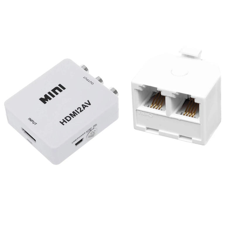 1 шт. HDMI RCA видео и o конвертер адаптер &amp 2-полосная 6P4C RJ11 модульного Телефона