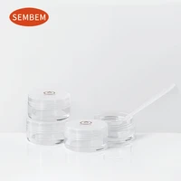 sembem 2pcs 10g refillable empty cream jar cosmetic packaging box travel refill pot makeup face cream container with spatula