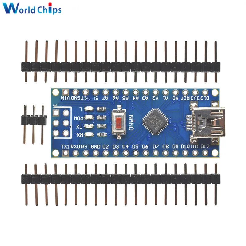 Плата контроллера 10 шт./лот Mini USB CH340 Nano 3 0 Atmega328P atmega328 плата для Arduino MEGA328 V3.0 5V 16M