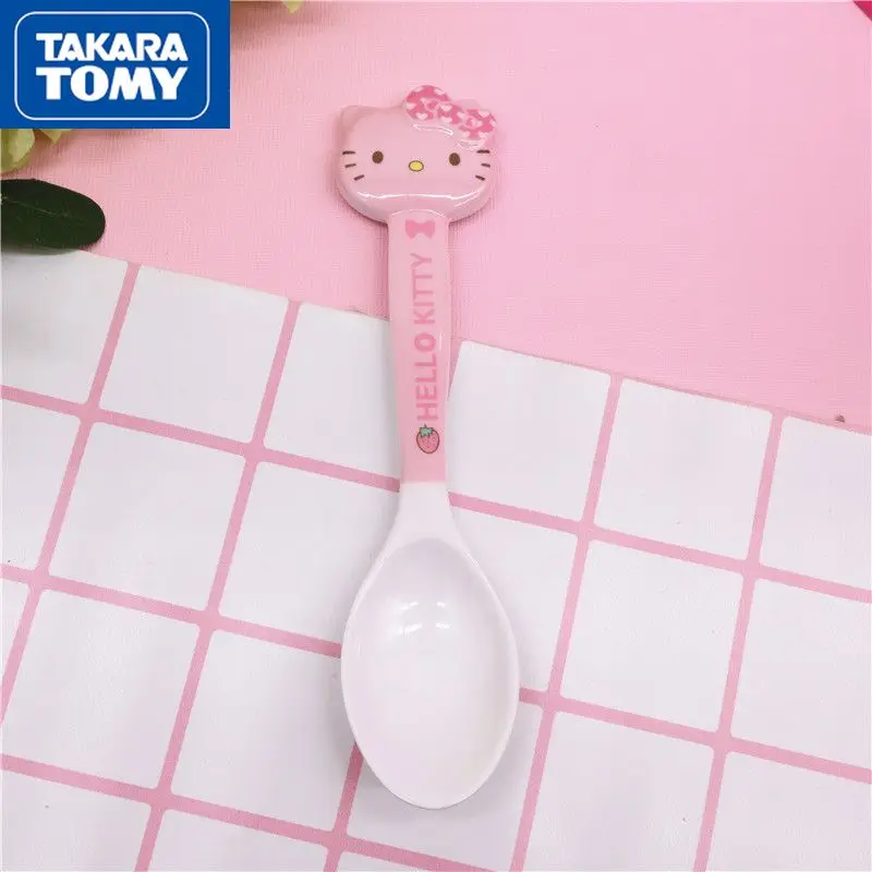 

TAKARA TOMY Cartoon Hello Kitty Melamine Imitation Ceramic Plastic Baby Baby Spoon Simple Creative Cute Shape Spoon