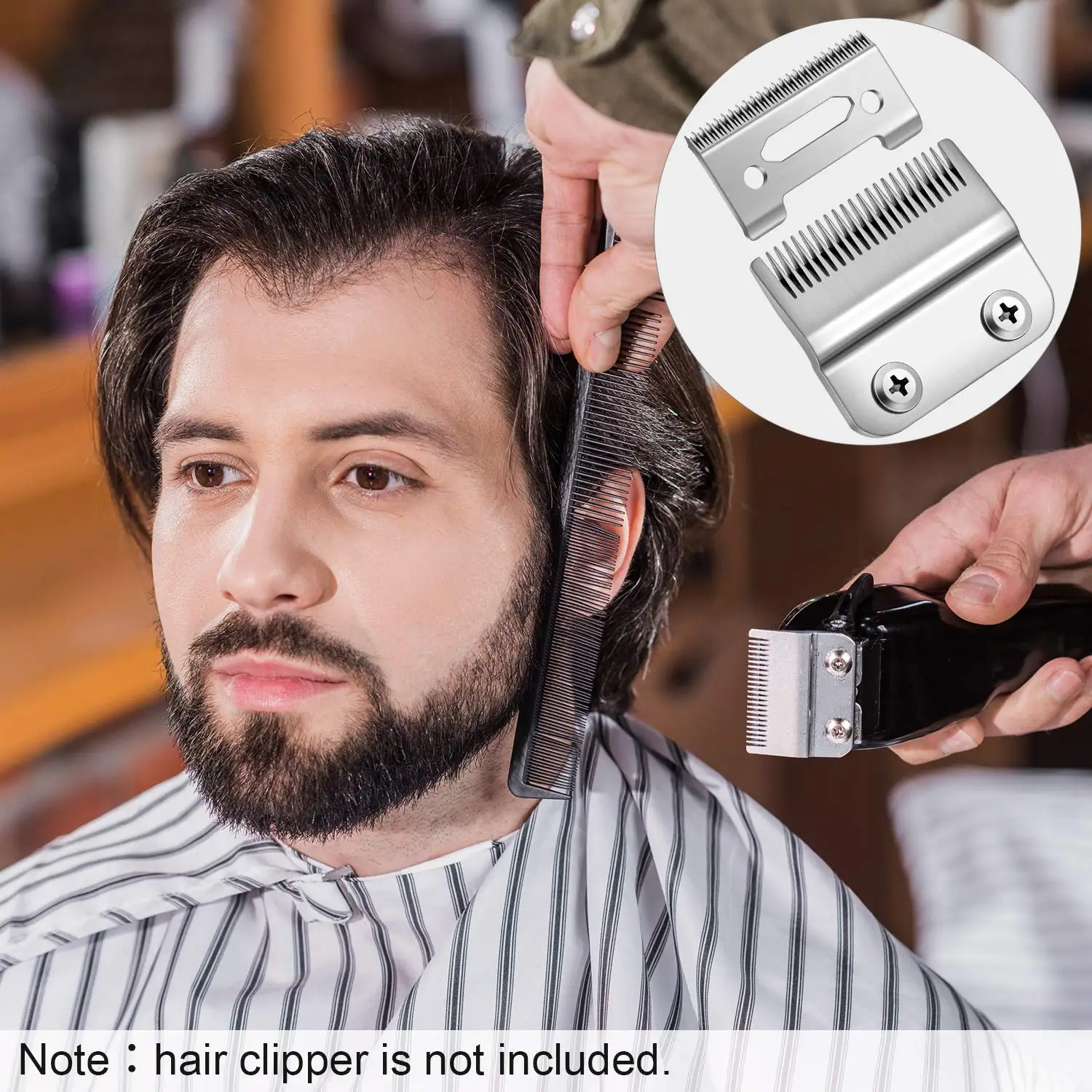 

7PCS Hair Clipper Replacement Blades Adjustable Hair Trimmer Replacement Blades Compatible fit Wahl 1006, Super Taper #8400