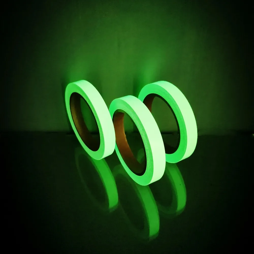 

1cm*3m Luminous Warning Tape Self-adhesive Self-luminous Decor Tape for Staircase Ground Stage Safety Reflective Tape