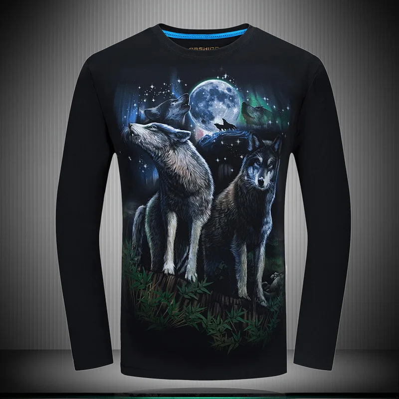 

3 d printing/grass long sleeve T-shirt male Europe and the United States men's speed to sell big yards T-shirt - star