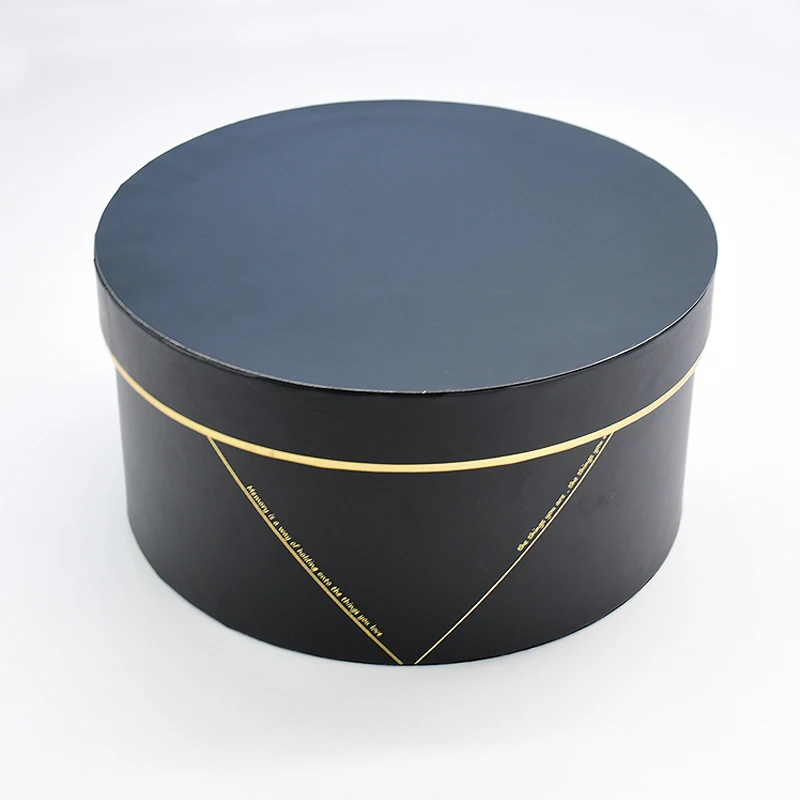 black Креативная позолоченная круглая подарочная коробка, подарок на день рождения, подарки, сумки, букет, украшение, упаковочные коробки для принадлежностей - Цвет: black