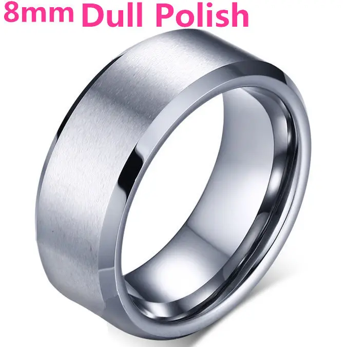 8mm Dull Silver 4 мм яркое Полированное серебряное титановое кольцо для мужчин и женщин - Цвет основного камня: 8mm Dull Silver