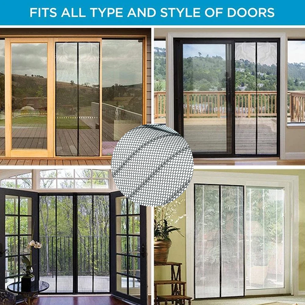 

Summer Anti Mosquito Insect Fly Bug Door Curtains Net Automatic Closing Door Screen Kitchen Curtains ployester fiber Curtains